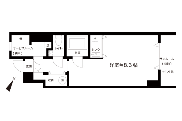 霞町コーポ307間取図